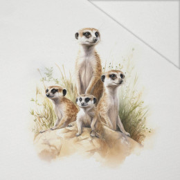 WATERCOLOR MEERKAT - panel (60cm x 50cm) Hydrophobic brushed knit