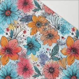 WATER-COLOR FLOWERS pat. 5 - Hydrophobic brushed knit