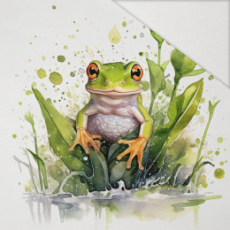 WATERCOLOR FROG - panel (75cm x 80cm) Hydrophobic brushed knit