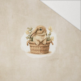 BUNNY IN A BASKET PAT. 2 - panel (60cm x 50cm) Hydrophobic brushed knit