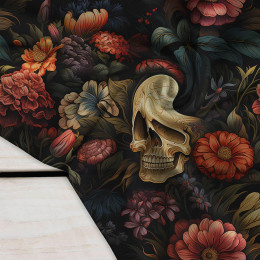 FLOWERS AND SKULL - Crepe