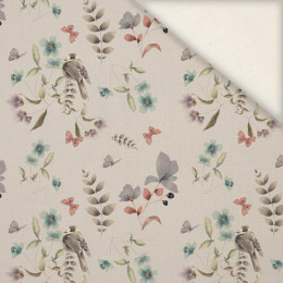 BIRDS AND BUTTERFLIES (INTO THE WOODS) - Linen with viscose