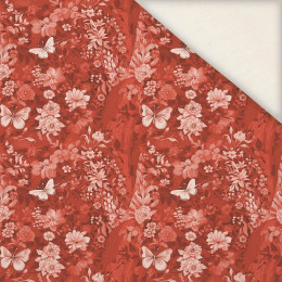 LUSCIOUS RED / FLOWERS - Linen 100%