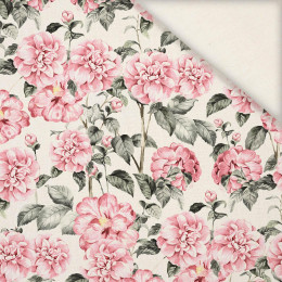 PINK PEONIES pat. 3 - Linen with viscose