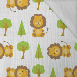 LION IN THE FOREST (ANIMAL GARDEN) - Cotton muslin