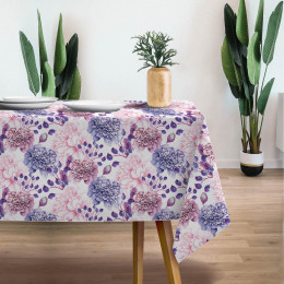PURPLE PEONIES (IN THE MEADOW) - Woven Fabric for tablecloths