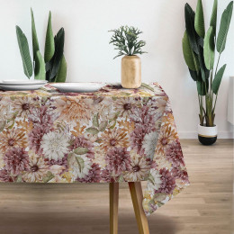 PUMPKINS AND LEAVES (GOLDEN AUTUMN) - Woven Fabric for tablecloths