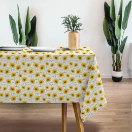 SUNFLOWERS PAT. 7 (CUTE BUNNIES) - Woven Fabric for tablecloths