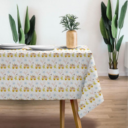 BUNNY WITH TROLLEY (CUTE BUNNIES) - Woven Fabric for tablecloths
