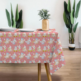 BUNNIES MIX (CUTE BUNNIES) - Woven Fabric for tablecloths