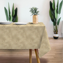 GOLDEN ZIGZAGS (GOLDEN OCEAN) / beige - Woven Fabric for tablecloths