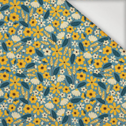 SMALL FLOWERS pat. 2 / blue - Nylon fabric Pumi