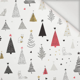 FOXES IN THE CHRISTMAS TREES / watermelon - Nylon fabric PUMI