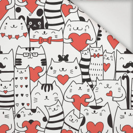 50cm CATS IN LOVE / white - Nylon fabric Pumi