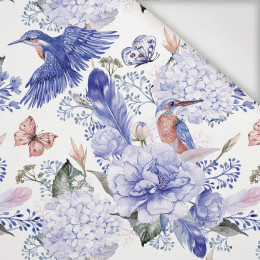 KINGFISHERS AND LILACS (KINGFISHERS IN THE MEADOW) (Very Peri) - Nylon fabric Pumi