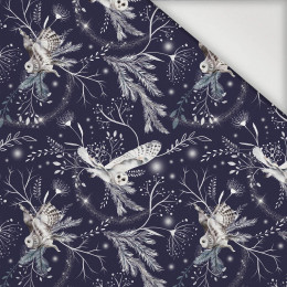 WINTER OWLS / dark blue (WINTER IN PARK) - Nylon fabric PUMI