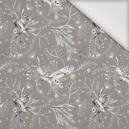 WINTER OWLS / grey (WINTER IN PARK) - Nylon fabric PUMI