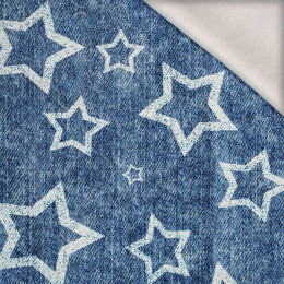 WHITE STARS (CONTOUR) / vinage look jeans dark blue - brushed knitwear with elastane ITY