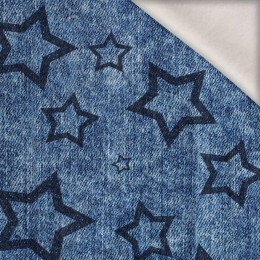 DARK BLUE STARS (CONTOUR) / vinage look jeans dark blue - brushed knitwear with elastane ITY