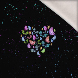 HEART / butterflies -  PANEL (60cm x 50cm) brushed knitwear with elastane ITY