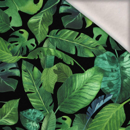 50CM TROPICAL LEAVES pat. 2 / black - brushed knitwear with elastane ITY