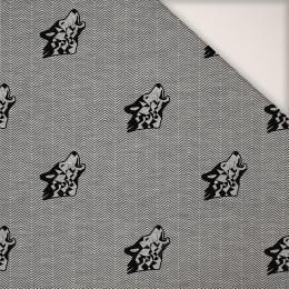 WOLF / NIGHT CALL / grey - PERKAL Cotton fabric