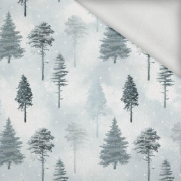 SNOWY TREES (WINTER IN THE MOUNTAINS) - Plush fleece knit (minky)