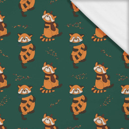 RED PANDA WITH SCARF / bottle green (RED PANDA’S AUTUMN)- single jersey with elastane ITY