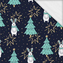 HARES WITH CHRISTMAS TREES- single jersey with elastane ITY