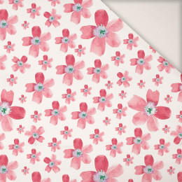 PINK FLOWERS PAT. 5 / white - Cotton sateen 190g
