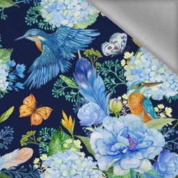75cm KINGFISHERS AND LILACS (KINGFISHERS IN THE MEADOW) / navy - Softshell light