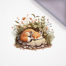SLEEPING FOX - panel,  softshell (60cm x 50cm)