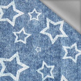 WHITE STARS (CONTOUR) / vinage look jeans dark blue - Softshell light