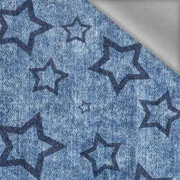 DARK BLUE STARS (CONTOUR) / vinage look jeans dark blue - Softshell light