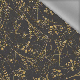 LEAVES pat. 12 (gold) / black  - Softshell light fabric