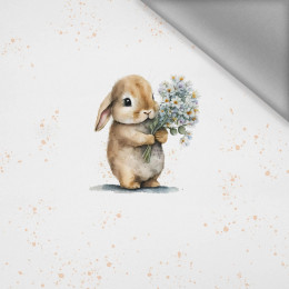 BUNNY WITH A BOUQUET OF FLOWERS - panel (60cm x 50cm) softshell light