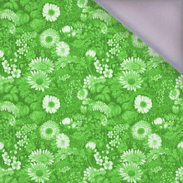LIME GREEN / FLOWERS - softshell