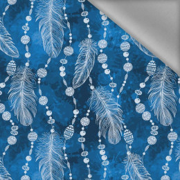 WHITE FEATHERS AND BEADS (CLASSIC BLUE) - Softshell light fabric