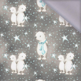 TEDDIES AND STARS / dark grey (MAGICAL CHRISTMAS FOREST) - softshell