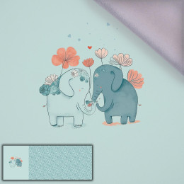 ELEPHANTS IN LOVE - panoramic panel softshell (60cm x 155cm)