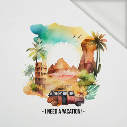 I NEED A VACATION - panel (60cm x 50cm) looped knit