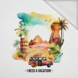 I NEED VACATION - panel (75cm x 80cm) looped knit