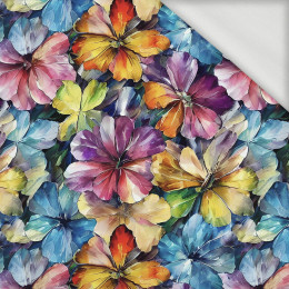 WATER-COLOR FLOWERS pat. 8 - organic looped knit fabric