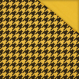 BLACK HOUNDSTOOTH / B-14 mustard - looped knit fabric