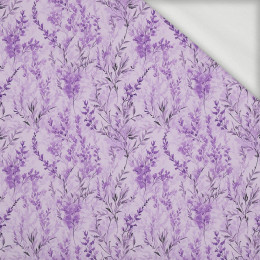 DIGITAL LAVENDER / FLOWERS - organic looped knit fabric