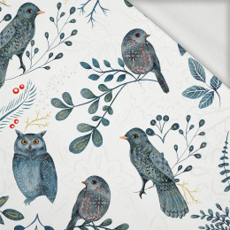 FOLK BIRDS pat. 2 (FOLK FOREST) - looped knit fabric