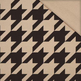 BLACK HOUNDSTOOTH (big) / beige - looped knit fabric