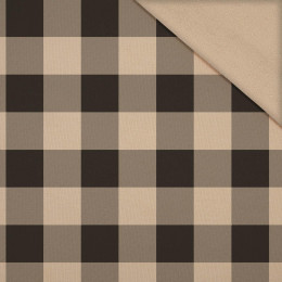 95cm VICHY GRID BLACK / beige - looped knit fabric