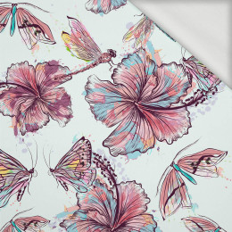 48cm HIBISCUS AND BUTTERFLIES - looped knit fabric