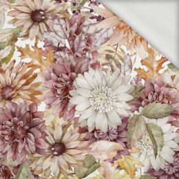 AUTUMN FLOWERS (GOLDEN AUTUMN) - organic looped knit fabric